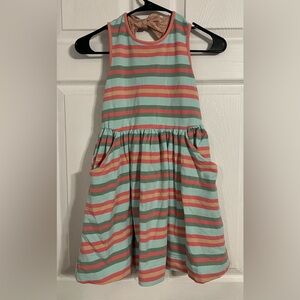 matilda jane Girls Striped Tank Dress With Pockets And Tie Vneck & Logo
